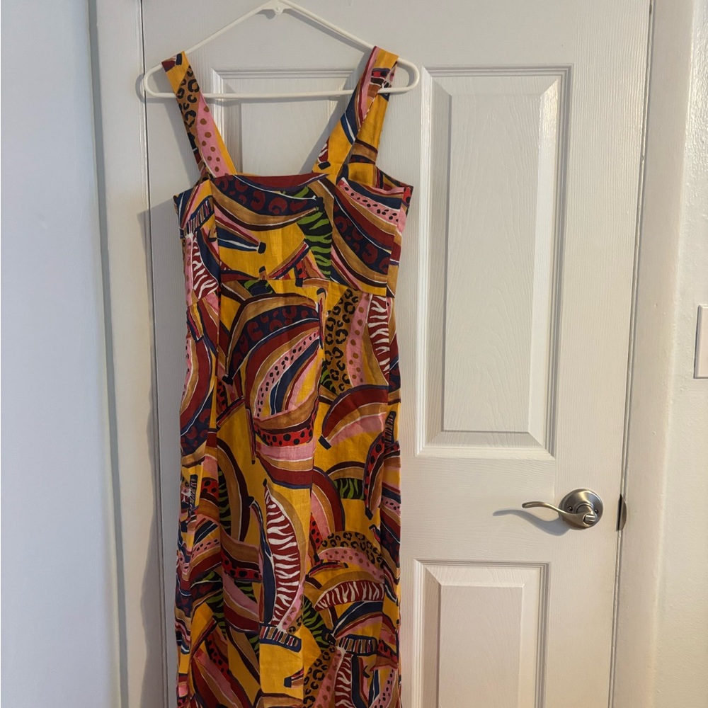 FARM Rio Vibrant Yellow and Pink Maxi Dress